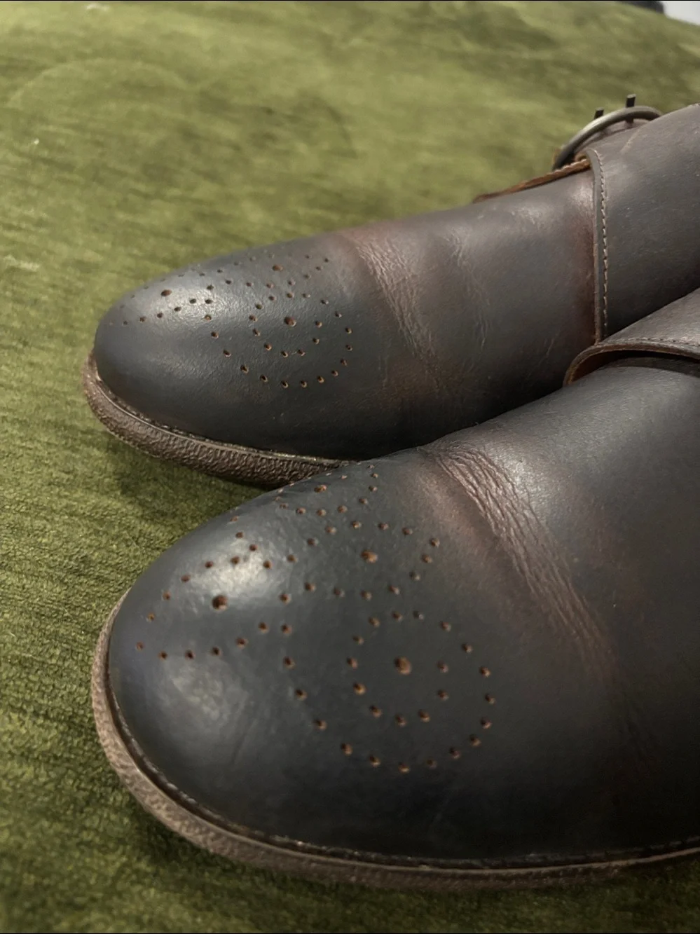 Robert Wayne Dark Brown Leather Single Monk Strap Shoes Size 10.5